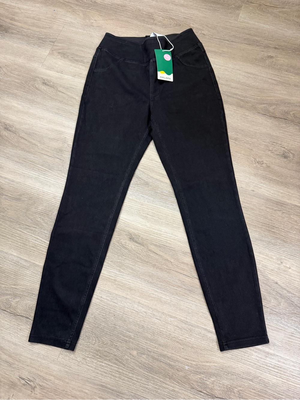 New Halara Black High Waisted Jeans Size Small 7/8 Length Stretch Denim 0342